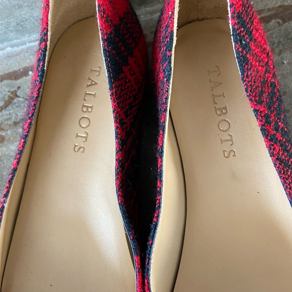 Talbots red/black plaid ballet flat - Picture 5 of 9